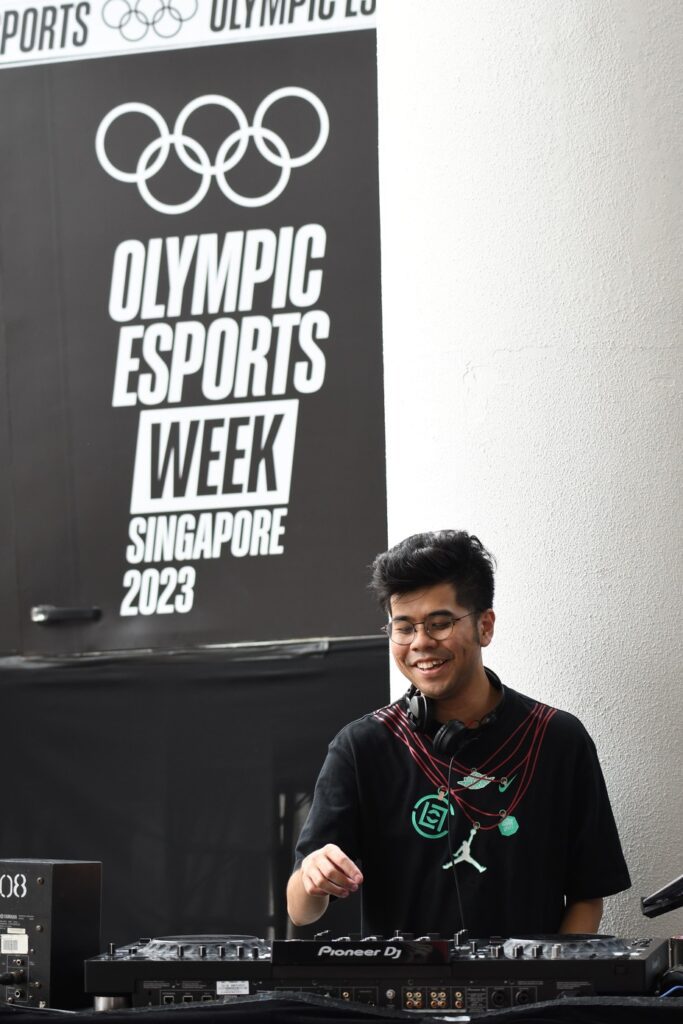 Ilhammi DJ-ing for Olympics Esports Week in Singapore